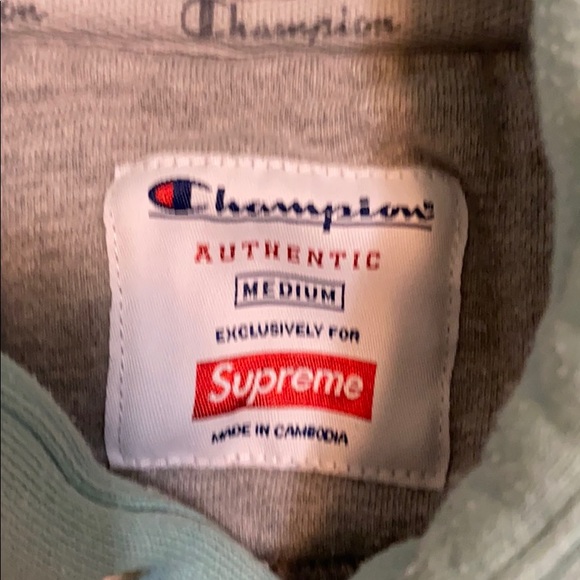 Mint Supreme x Champion Sweartshirt hoodie - Picture 4 of 5